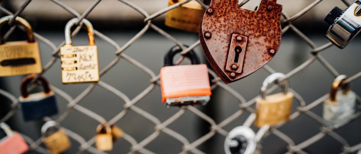 Padlocks on a fence, resentment affecting sex after kids, relationship issues.